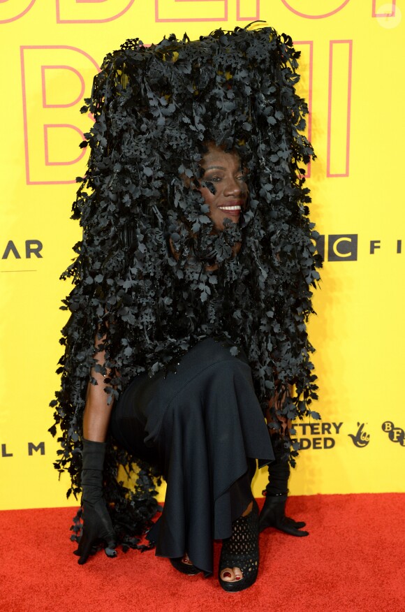Grace Jones à l'avant-première de "Grace Jones: Bloodlight and Bami" à Londres, le 25 octobre 2017.