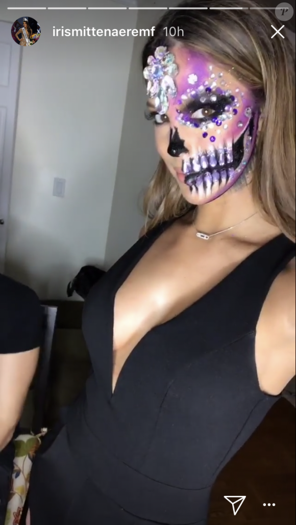 Iris Mittenaere maquillée pour Halloween, Instagram, le 31 octobre 2017.