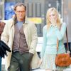 Elle Fanning et Jude Law sur le tournage de "A Rainy Day in New York" de Woody Allen, à New York le 20 octobre 2017.