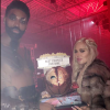 Tristan Thompson et Khloé Kardashian déguisés pour la soirée d'Halloween, le 30 octobre 2017. Sur Snapchat, la star de télé-réalité a confirmé à demi-mot sa grossesse en surnommant sur l'une de ses photos son chéri "daddy" ("papa").
