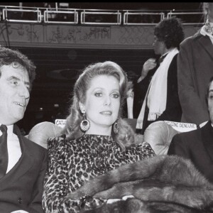 Jack Lang et Catherine Deneuve aux César 1983.