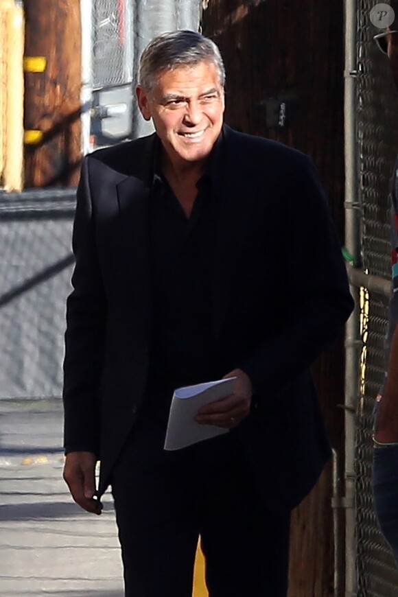 George Clooney arrive à l'émission ‘Jimmy Kimmel Live’ à Hollywood, le 23 octobre 2017