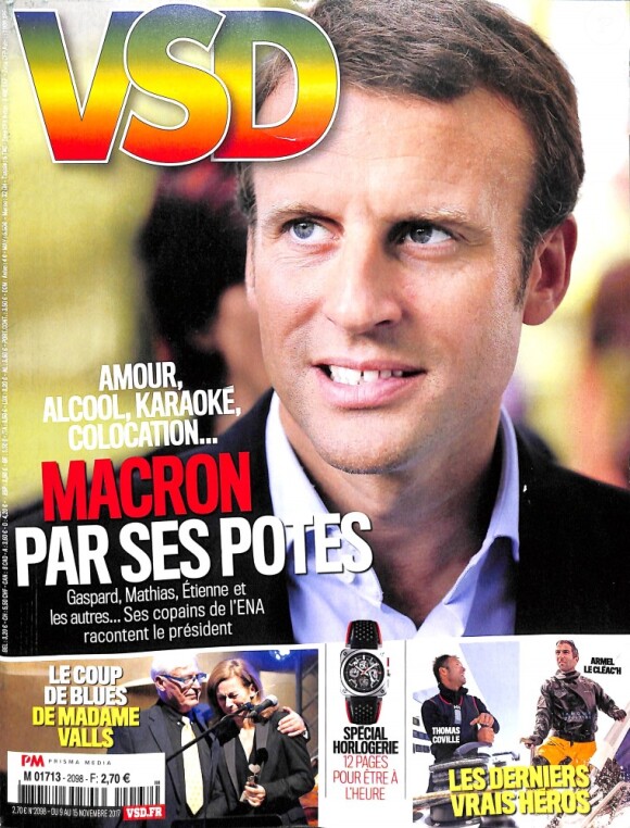 Emmanuel Macron en couverture du magazine "VSD", numéro du 9 novembre 2017.