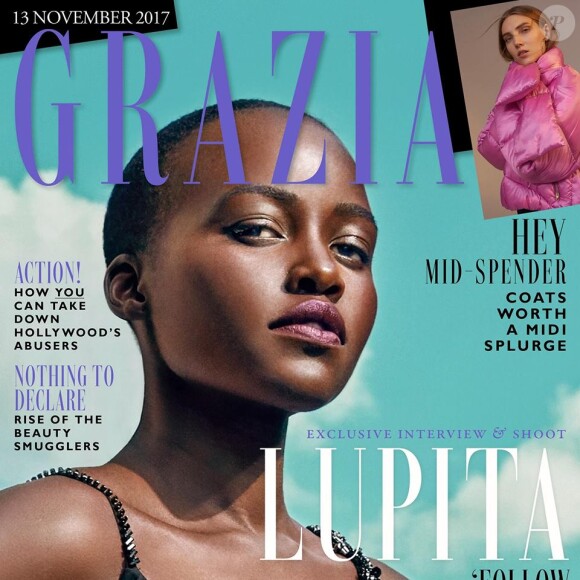 Lupita Nyong'o en couverture du nouveau numéro du magazine Grazia UK. Novembre 2017.