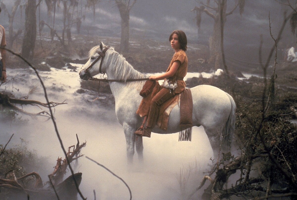 Photo Noah Hathaway (Atreyu) sur son cheval dans L'histoire sans fin