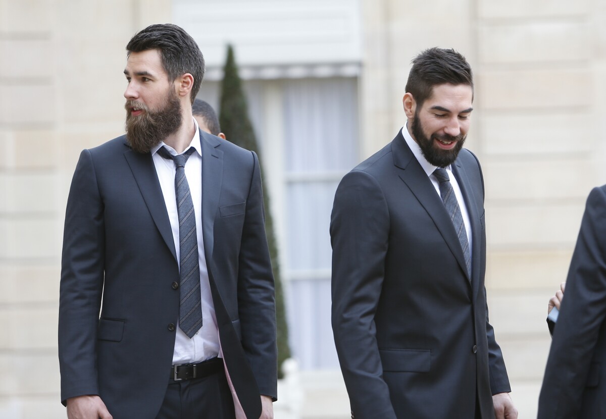 Photo Luka Karabatic et Nikola Karabatic au palais de l Elysée à Paris le 3 février 2015