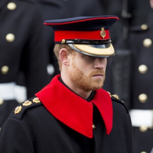 Le prince Harry lors des cérémonies du Dimanche du Souvenir le 12 novembre 2017 à Londres.