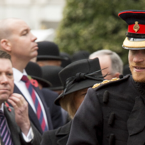 Le prince Harry lors de la cérémonie du Souvenir à l'abbaye de Westminster à Londres le 9 novembre 2017.