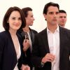 Michelle Dockery et son compagnon John Dineen lors de la finale de la "Queens Cup Polo" au Park Polo Club à Windsor, le 15 juin 2014.