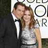 John Travolta et sa femme Kelly Preston - 74ème cérémonie annuelle des Golden Globe Awards à Beverly Hills. Le 8 janvier 2017
