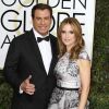 John Travolta et sa femme Kelly Preston - 74ème cérémonie annuelle des Golden Globe Awards à Beverly Hills. Le 8 janvier 2017