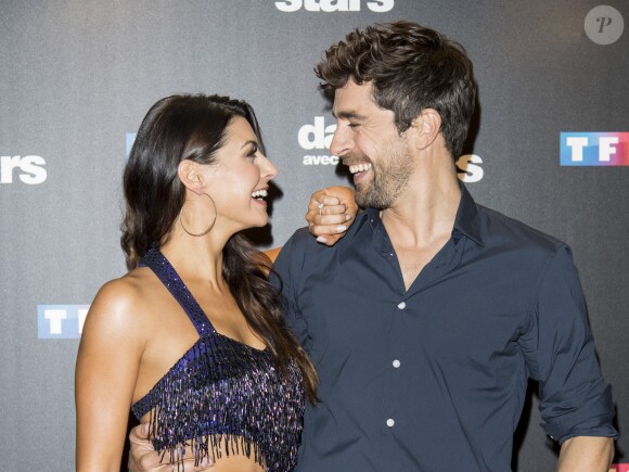 Agustin Galiana et sa danseuse Candice Pascal lors du photocall de présentation du jury et des nouveaux couples de "Danse avec les Stars" au siège de TF1 à Boulogne-Billancourt, le 28 septembre 2017. © Pierre Pérusseau/Bestimage