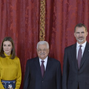 Le roi Felipe VI et la reine Letizia d'Espagne reçoivent Mahmoud Abbas, le président de l'état de Palestine au palais royal à Madrid le 20 novembre 2017.  Spanish Royals host lunch honouring Palestina's President Mahmoud Abbas at The Royal Palace. Madrid-November 20, 201720/11/2017 - Madrid