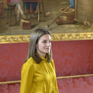 Le roi Felipe VI et la reine Letizia d'Espagne reçoivent Mahmoud Abbas, le président de l'état de Palestine au palais royal à Madrid le 20 novembre 2017.  Spanish Royals host lunch honouring Palestina's President Mahmoud Abbas at The Royal Palace. Madrid-November 20, 201720/11/2017 - Madrid