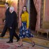 La reine Letizia et le roi Felipe VI recevaient le 20 novembre 2017 le président de l'Etat de Palestine, Mahmoud Abbas, au palais royal à Madrid. © Almagro/ABACAPRESS.COM