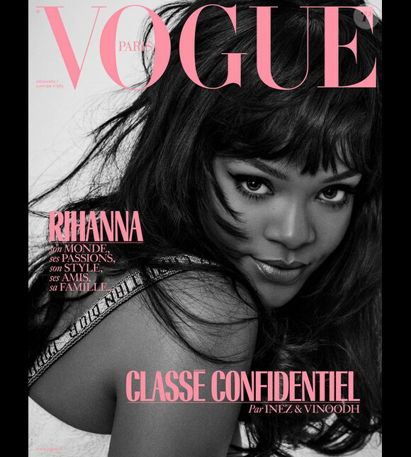 Rihanna en couverture du magazine Vogue Paris, numéro de décembre 2017. Photo par Inez et Vinoodh.
