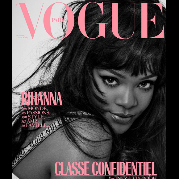 Rihanna en couverture du magazine Vogue Paris, numéro de décembre 2017. Photo par Inez et Vinoodh.