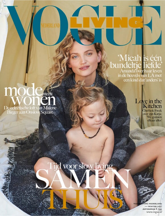 Amanda Booth et son fils Micah en couverture du magazine "Vogue Living". Photo de Coliena Rentmeester.