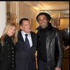 Jean-Claude Camus entouré de sa fille Isabelle et son gendre, Yannick Noah - Camus est fait commandeur de l'ordre national du Mérite au pavillon d'Armenonville, le 24 janvier 2011 à Paris.  