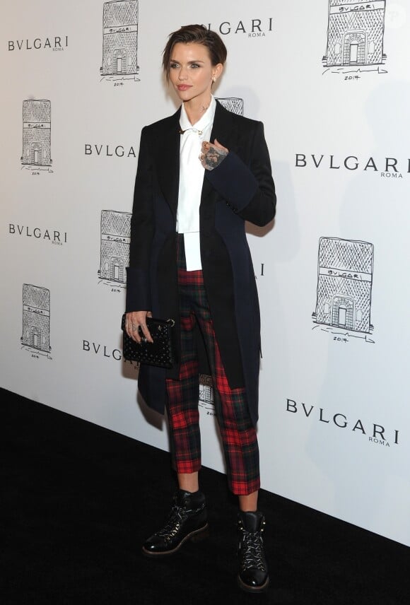 Ruby Rose - Photocall lors de la soirée Bulgari à l'occasion de l'inauguration de la nouvelle boutique de New York le 20 octobre 2017.