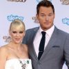 Chris Pratt et sa femme Anna Faris lors de la première du film "Guardians of the Galaxy" à Hollywood, le 21 juillet 2014.