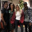 Chris Rock, sa compagne Megalyn Echikunwoke, Kim Kardashian et Kanye West au spectacle du comédien. Los Angeles, le 1er décembre 2017.