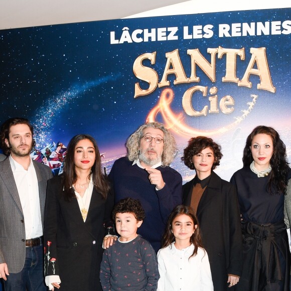 David Marsais, Pio Marmaï, Golshifteh Farahani, Alain Chabat, Audrey Tautou, Louise Chabat, Bruno Sanches, Johann Dionnet, Alain Goldman, Simon Aouizerate, Tara Lugassy - Avant-première du film "Santa & Cie" au cinéma Pathé Beaugrenelle à Paris le 3 décembre 2017. © Coadic Guirec/Bestimage