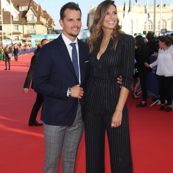 Laury Thilleman (Miss France 2011) et son compagnon Juan Arbelaez - Tapis rouge avant la projection de "Good Time" lors 43ème Festival du Cinema Americain de Deauville le 2 septembre 2017. © Denis Guignebourg/Bestimage