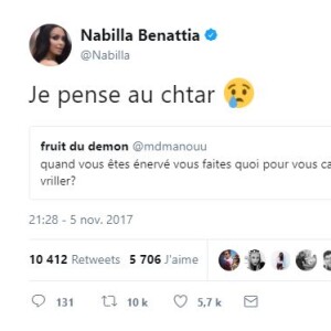 Compilation des meilleurs tweets de Nabilla en 2017.