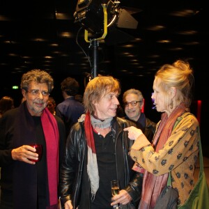 Gabriel Yared, Jean-Louis Aubert et Carolyn Carlson - Soirée d'hommage à Gabriel Yared dans le cadre de la 6e édition du week-end des musiques à l'image à la Philharmonie de Paris, le 9 décembre 2017. © Baldini/Bestimage