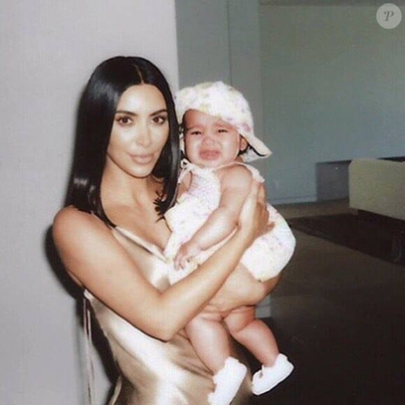 Kim Kardashian et sa nièce Dream. Août 2017.