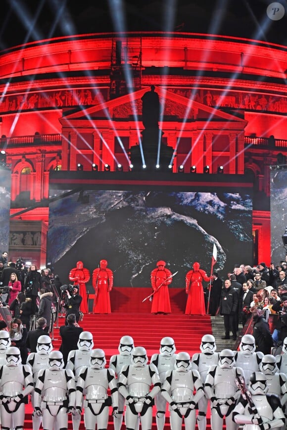 Illustration à la première de Star Wars, épisode VIII : Les Derniers Jedi au Royal Albert Hall à Londres, le 12 décembre 2017