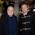 François Berléand et Michel Denisot - Présentation de la Renault Zoé Série Limitée Star Wars directement liée à l'univers du futur film Star Wars: Han Solo, qui sortira au printemps 2018, à l'atelier Renault sur les Champs Elysées à Paris, France, le 13 décembre 2017. La Zoé Star Wars sera Commercialisée au printemps prochain, et disponible uniquement en 1000 exemplaires. Renault partenaire de la saga STAR WARS™. © Rachid Bellak/Bestimage