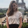 Alizée Coucke, la soeur de Miss France 2018. Le 16 décembre 2017 à Paris.