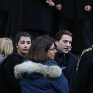 Jean Sarkozy - Obsèques de Andrée Sarkozy (mère de N.Sarkozy), dite Dadue née Andrée Mallah, en l'église Saint-Jean-Baptiste à Neuilly-Sur-Seine, le 18 décembre 2017.