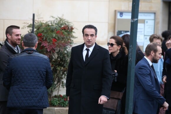 Olivier Sarkozy et sa soeur Caroline Sarkozy de Nagy-Bocsa - Obsèques de Andrée Sarkozy (mère de N.Sarkozy), dite Dadue née Andrée Mallah, en l'église Saint-Jean-Baptiste à Neuilly-Sur-Seine, le 18 décembre 2017.