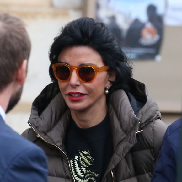 Rachida Dati - Obsèques de Andrée Sarkozy (mère de N.Sarkozy), dite Dadue née Andrée Mallah, en l'église Saint-Jean-Baptiste à Neuilly-Sur-Seine, le 18 décembre 2017.