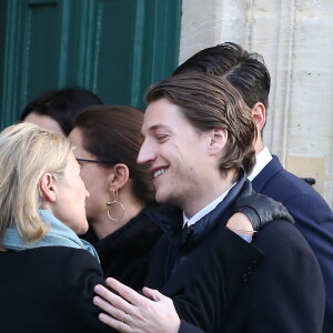 Jean Sarkozy - Obsèques de Andrée Sarkozy (mère de N.Sarkozy), dite Dadue née Andrée Mallah, en l'église Saint-Jean-Baptiste à Neuilly-Sur-Seine, le 18 décembre 2017.