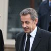 Nicolas Sarkozy et sa femme Carla Bruni-Sarkozy - Obsèques de Andrée Sarkozy (mère de N.Sarkozy), dite Dadue née Andrée Mallah, en l'église Saint-Jean-Baptiste à Neuilly-Sur-Seine, le 18 décembre 2017.