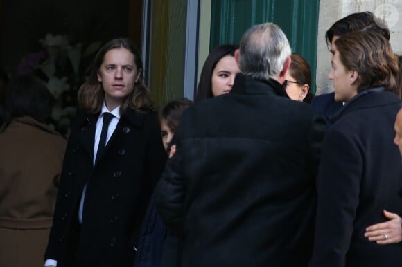 Pierre Sarkozy - Obsèques de Andrée Sarkozy (mère de N.Sarkozy), dite Dadue née Andrée Mallah, en l'église Saint-Jean-Baptiste à Neuilly-Sur-Seine, le 18 décembre 2017.