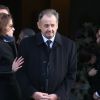 Guillaume Sarkozy et sa fille Capucine - Obsèques de Andrée Sarkozy (mère de N.Sarkozy), dite Dadue née Andrée Mallah, en l'église Saint-Jean-Baptiste à Neuilly-Sur-Seine, le 18 décembre 2017.