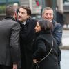 Jean Sarkozy et sa femme Jessica Sebaoun - Obsèques de Andrée Sarkozy (mère de N.Sarkozy), dite Dadue née Andrée Mallah, en l'église Saint-Jean-Baptiste à Neuilly-Sur-Seine, le 18 décembre 2017.