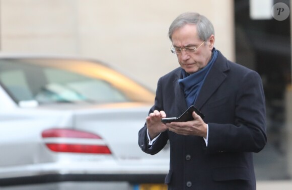 Claude Guéant - Sortie des obsèques de Andrée Sarkozy (mère de Nicolas Sarkozy), dite Dadue née Andrée Mallah, en l'église Saint-Jean-Baptiste à Neuilly-Sur-Seine, le 18 décembre 2017.