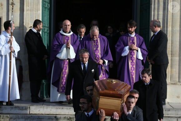 Nicolas Sarkozy - Sortie des obsèques de Andrée Sarkozy (mère de Nicolas Sarkozy), dite Dadue née Andrée Mallah, en l'église Saint-Jean-Baptiste à Neuilly-Sur-Seine, le 18 décembre 2017.