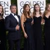 Sylvester Stallone, sa femme Jennifer Flavin et leurs filles Sophia Rose Stallone, Sistine Rose Stallone, Scarlet Rose Stallone - La 74ème cérémonie annuelle des Golden Globe Awards à Beverly Hills, le 8 janvier 2017.