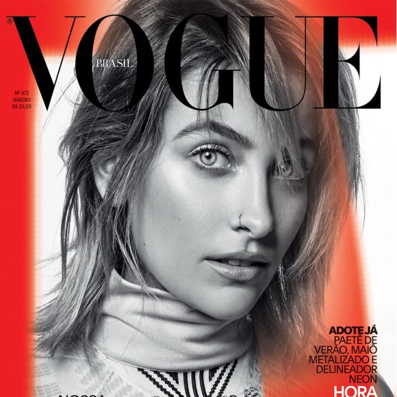 Paris Jackson en couverture de l'édition brésilienne de Vogue. Photo par Jacques Dequeker.