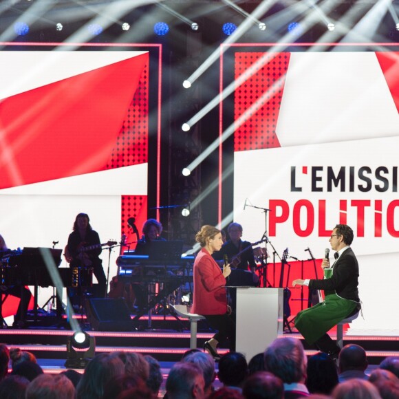 Exclusif - Léa Salamé et Laurent Gerra - Enregistrement de l'émission "Bon Anniversaire Laurent Gerra" au Pavillon Baltard à Nogent-sur-Marne le 13 novembre 2017. L'émission sera diffusée sur France 2 le 29 décembre le jour J du 50ème anniversaire de L. Gerra. © Pierre Perusseau/Bestimage No Web No Blog pour Belgique et Suisse13/11/2017 - Nogent-sur-Marne