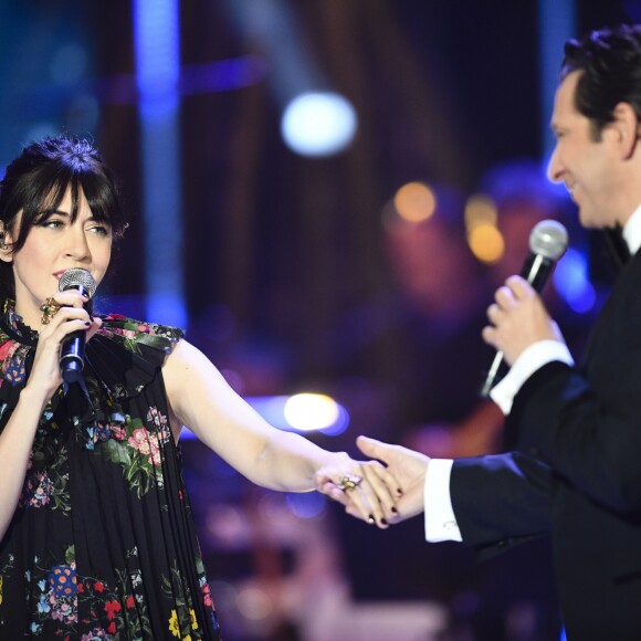 Exclusif - Nolwenn Leroy et Laurent Gerra - Enregistrement de l'émission "Bon Anniversaire Laurent Gerra" au Pavillon Baltard à Nogent-sur-Marne le 13 novembre 2017. L'émission a été diffusée sur France 2, le 29 décembre, le jour J du 50ème anniversaire de l'humoriste. © Pierre Perusseau/Bestimage