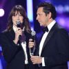 Exclusif - Carla Bruni et Laurent Gerra - Enregistrement de l'émission "Bon Anniversaire Laurent Gerra" au Pavillon Baltard à Nogent-sur-Marne le 13 novembre 2017. L'émission a été diffusée sur France 2, le 29 décembre, le jour J du 50ème anniversaire de l'humoriste. © Pierre Perusseau/Bestimage