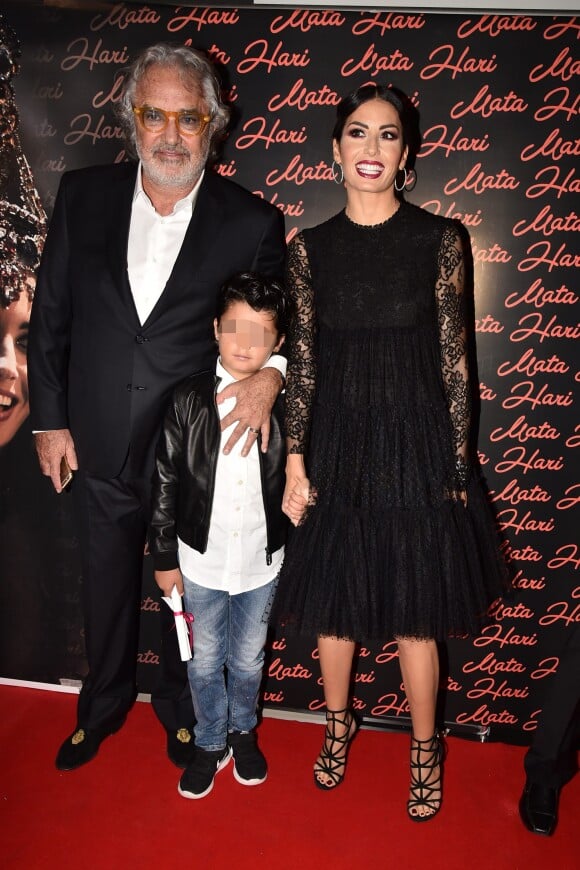 Flavio Briatore, sa femme Elisabetta Gregoraci et leur fils Nathan Falco - Première du film "Mata Hari" à Rome. Le 19 octobre 2016